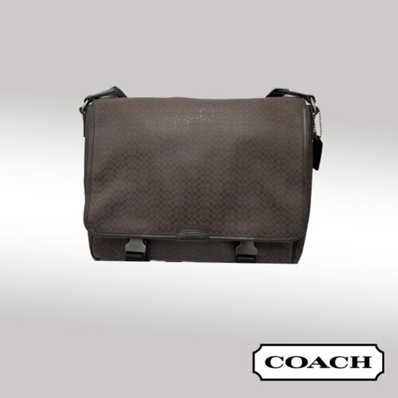 Coach Heritage Signature Embossed PVC Messenger Bag - Picture 1 of 16